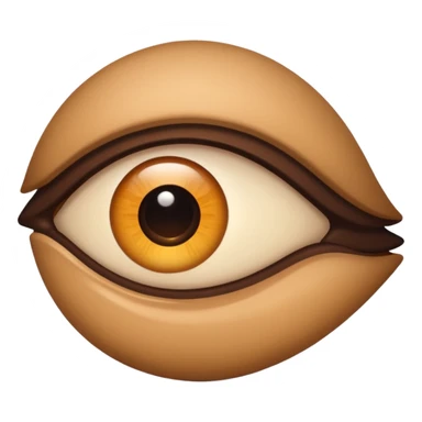 Remake this emoji 👀 with one light brown eye and dark brown eye sticker