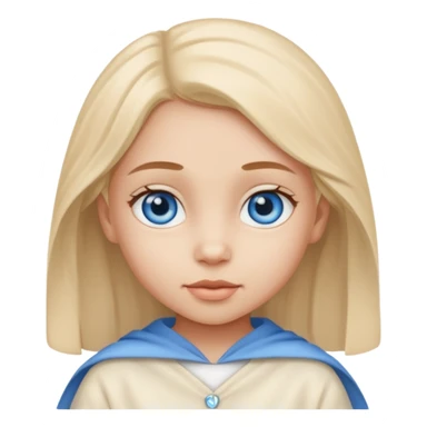 blue eyed desert girl child with creme cloth sticker
