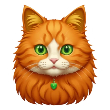 orange puffy cat with green eyes sticker