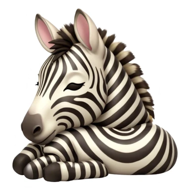 Meme-Worthy Cute Sleeping Zebra Portrait Emoji, Head resting peacefully with a contented smile, showcasing a lean, graceful build and a luxuriously soft striped fur, a refined, equine head with a long snout and alert ears, and eyes shut in a serene, restful nap, Simplified yet hilariously adorable features, highly detailed, glowing with a soft, drowsy light, high shine, relaxed and utterly lovable, stylized with an air of playful laziness, bright and heartwarming, soft glowing outline, capturing the essence of a comically sleepy zebra that feels like it could instantly become the next viral sensation of adorable slumber! sticker