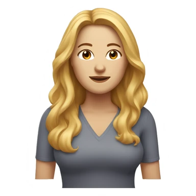 Caucasian woman with golden long hair, freckles, and a plus-size figure. sticker