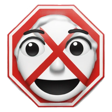 Stop sign with face sticker