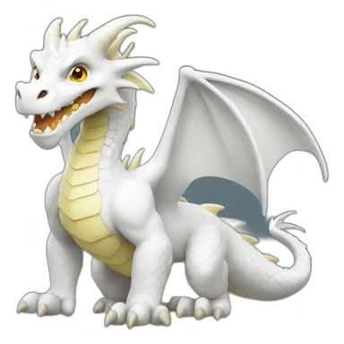 dragon blanc sticker