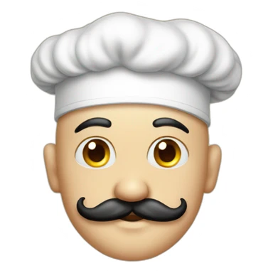 Bald chef moustache tattoos sticker