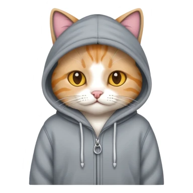 Cat wearing a hoodie sticker