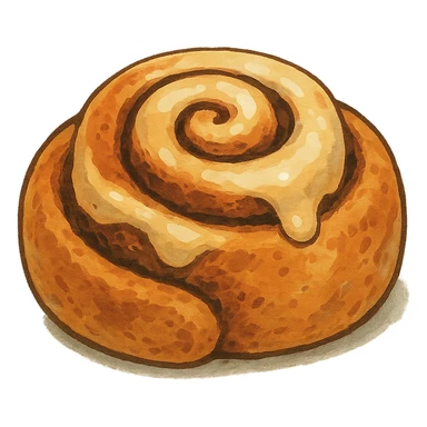 ghibli style cinnamon bun sticker