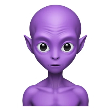 purple alien wear T-shirt sticker