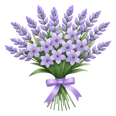 A delicate hand-tied lavender bouquet, featuring wisps of pale lila sticker
