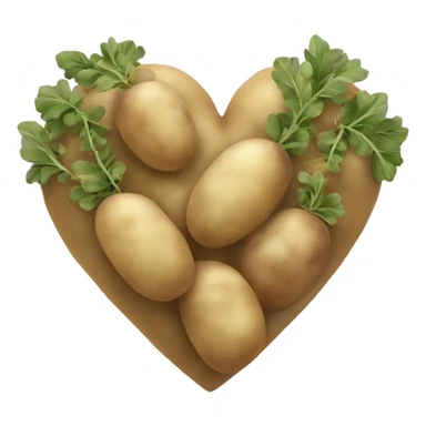 beige heart adorned with potatoes garland sticker