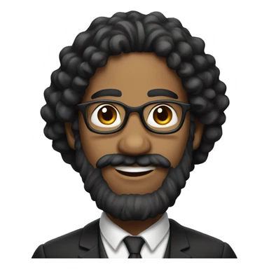 rabbi with black hair and long curls sticker