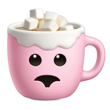 pink chrsitmas mug (with no face) white hot chocolate and mashmellows sticker