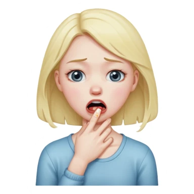 You know that thing were people pretend it choke themselves to signify anoiance. Could you make me an emoji to use. A girl with her hands around her neck  sticker