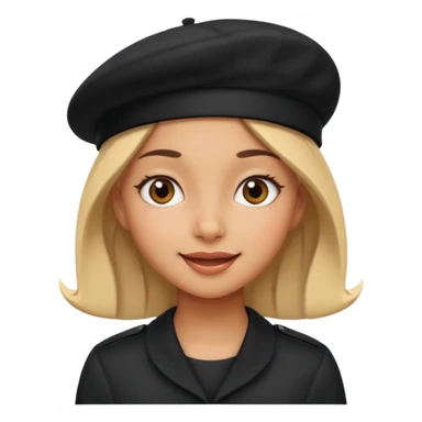 girl with a black beret, cheerful expression sticker