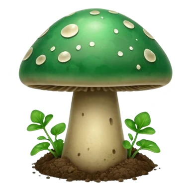 jade magic mushroom with dirt sticker