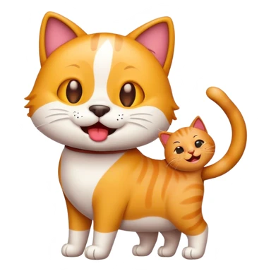A cool dog emoji + A happy cat emoji sticker