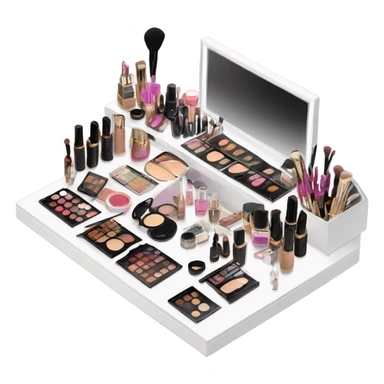 Vanity with makeup sticker