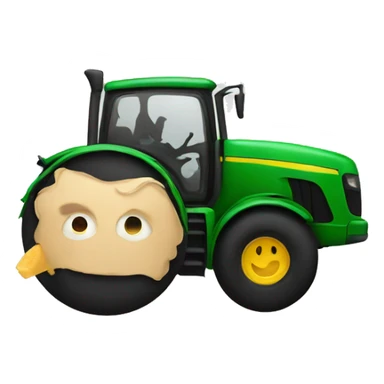 Person eating a tractor sticker