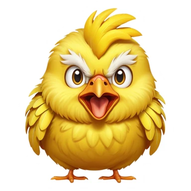 shouting yellow chicken with a funny expression sticker