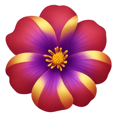 red-golden 7-petal flower with yellow and violet pistil sticker