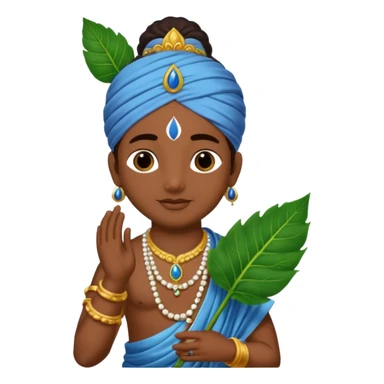 Lord Krishna leaf sticker