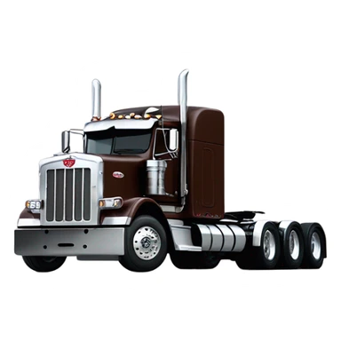 Peterbilt 389 brown cherry with flat top and slash cut exhaust stacks sticker