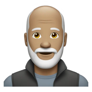 white bald man black and grey beard 50 years old sticker