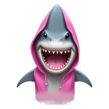 Shark wearing a pink hood sticker