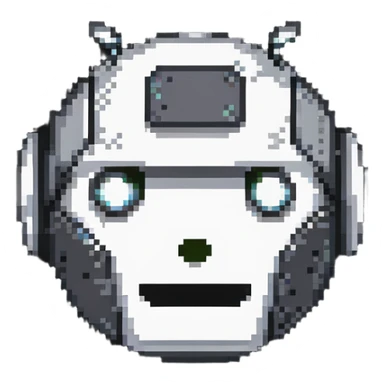 steel round robot face sticker