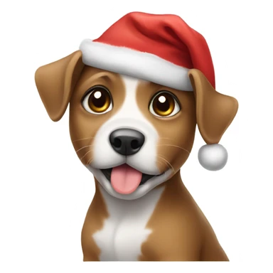 Puppy with a Christmas hat  sticker