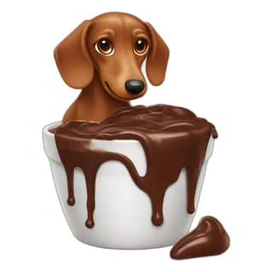 a dachshund vomiting chocolate cream sticker
