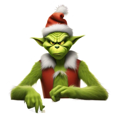 the grinch playing poker sticker
