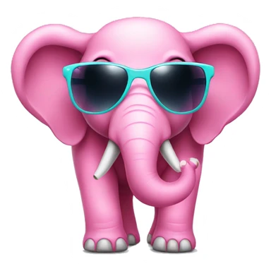 Pink elephant with bow and sunglasses  sticker