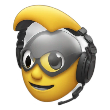 moaï avec un casque de music sticker