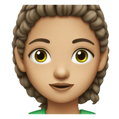 Brunnet girl with green eyes  sticker