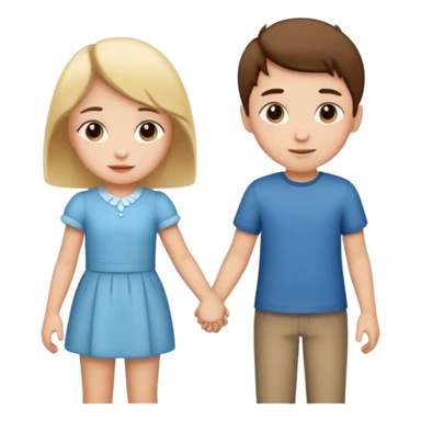 A boy and girl holding hands  sticker