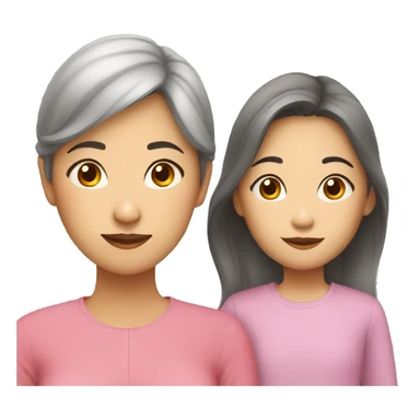 asian mother and daughter sticker