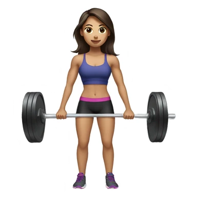 brunette girl lifting weights sticker