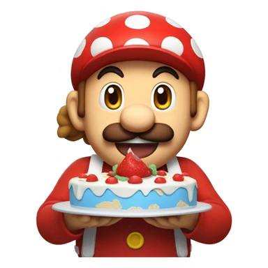 Mario qui mange un gateau sticker