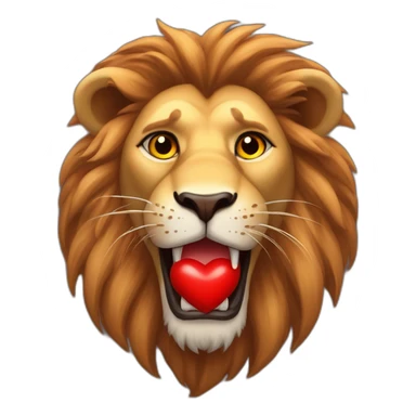 Lion face with huge red hearts in his eyes, he looks so much in love sticker