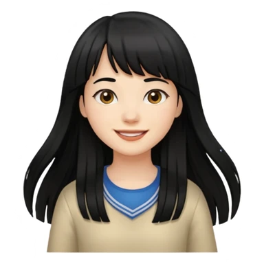 fringe black color long hair girl walking


 sticker