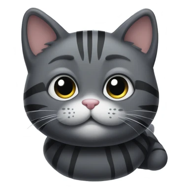 dark grey chubby cat with stripes  sticker