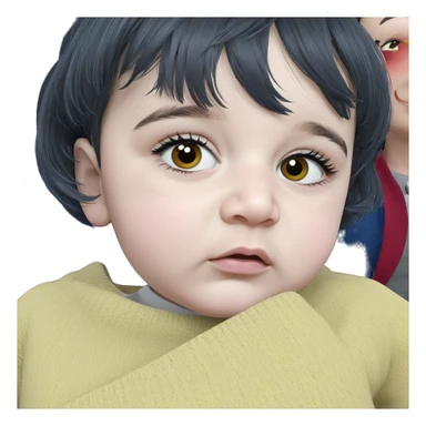 black-haired girl in sweater sticker