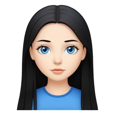 Chica bonita blanca de cabello largo liso y negro  sticker