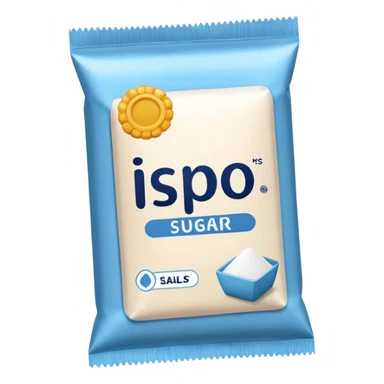 package of white granulated sugar with label sticker