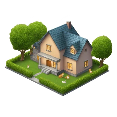 a house with two cats on the lawn sticker