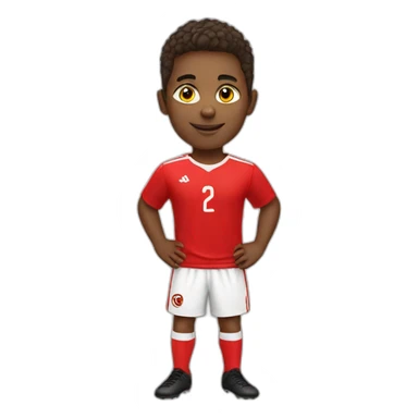 Young soccer player in red t-shirt sticker
