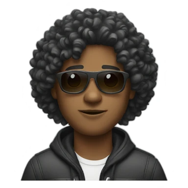 Guy with sunglasses and curly hair sticker