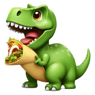 A dinosaur eating a taco sticker