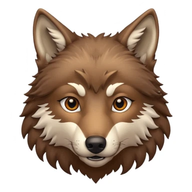 Brown wolf head sticker