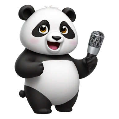 panda cantando karaoke  sticker